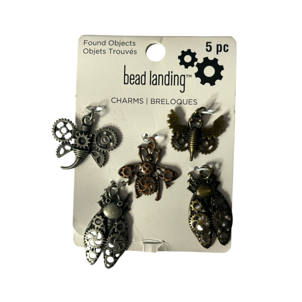 Bug Themed -‎ Steampunk 5 Piece charm Set - Bead landing